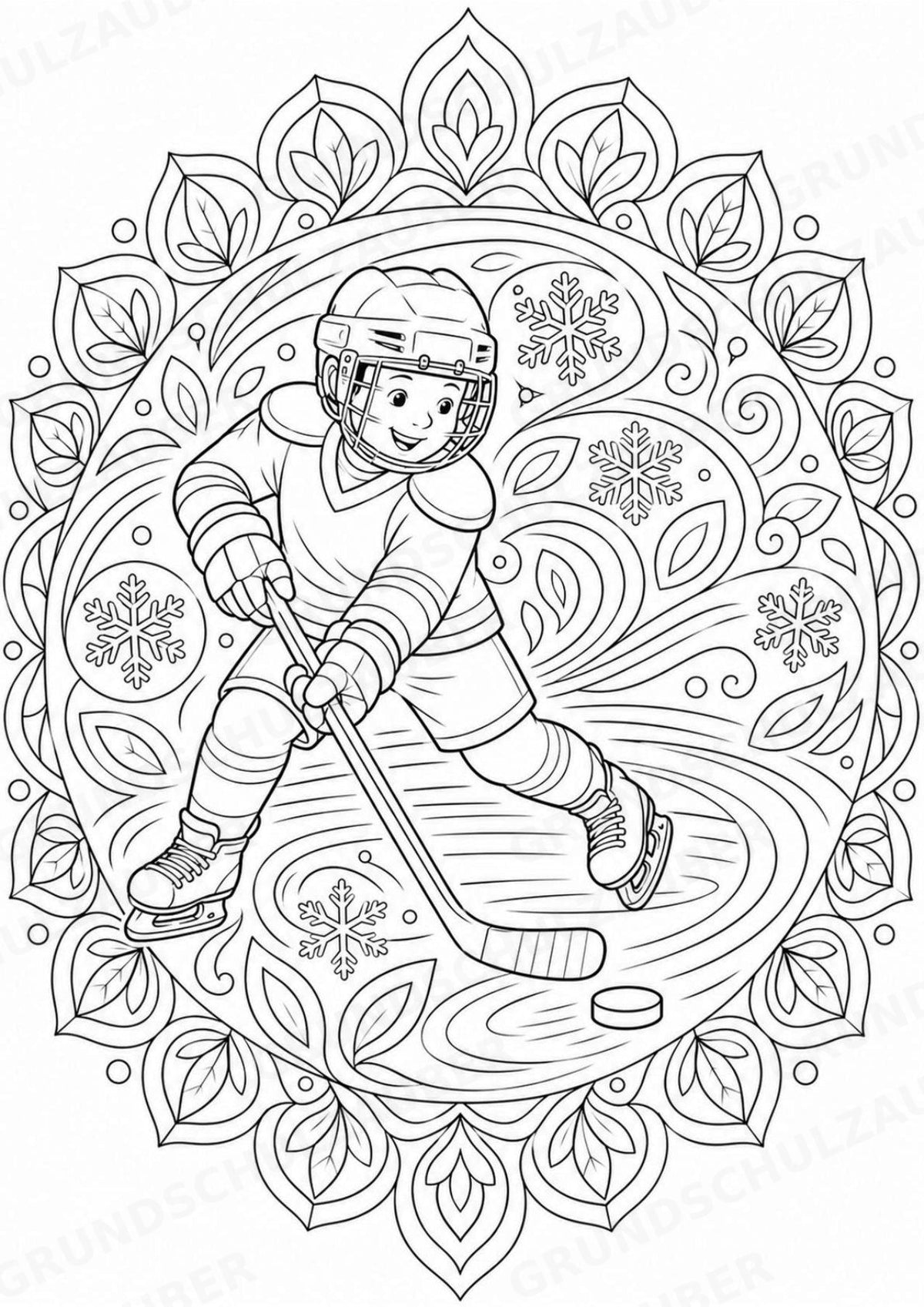 Eishockey Mandalas Ausmalbilder – Sport – 15 Malvorlagen – Materialseite 9