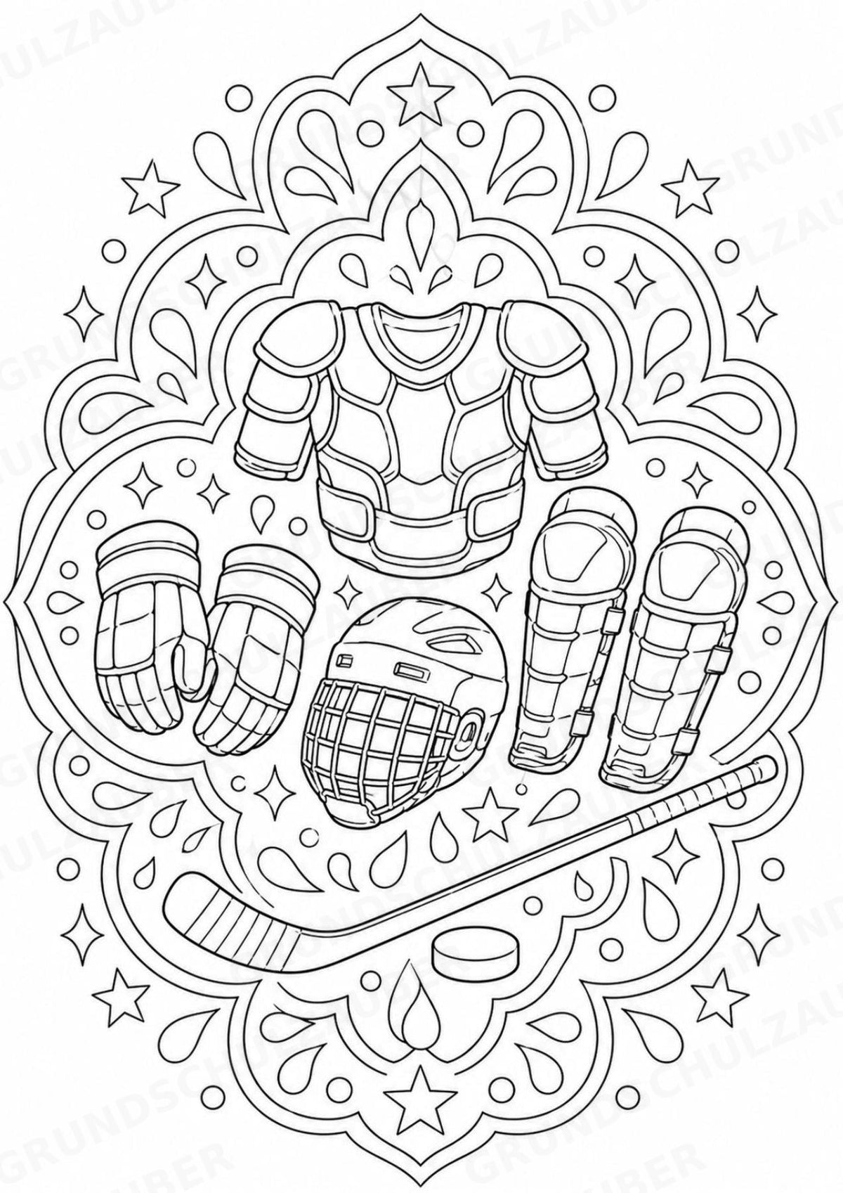 Eishockey Mandalas Ausmalbilder – Sport – 15 Malvorlagen – Materialseite 10