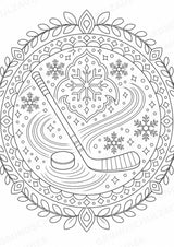 Eishockey Mandalas Ausmalbilder – Sport – 15 Malvorlagen – Materialseite 13