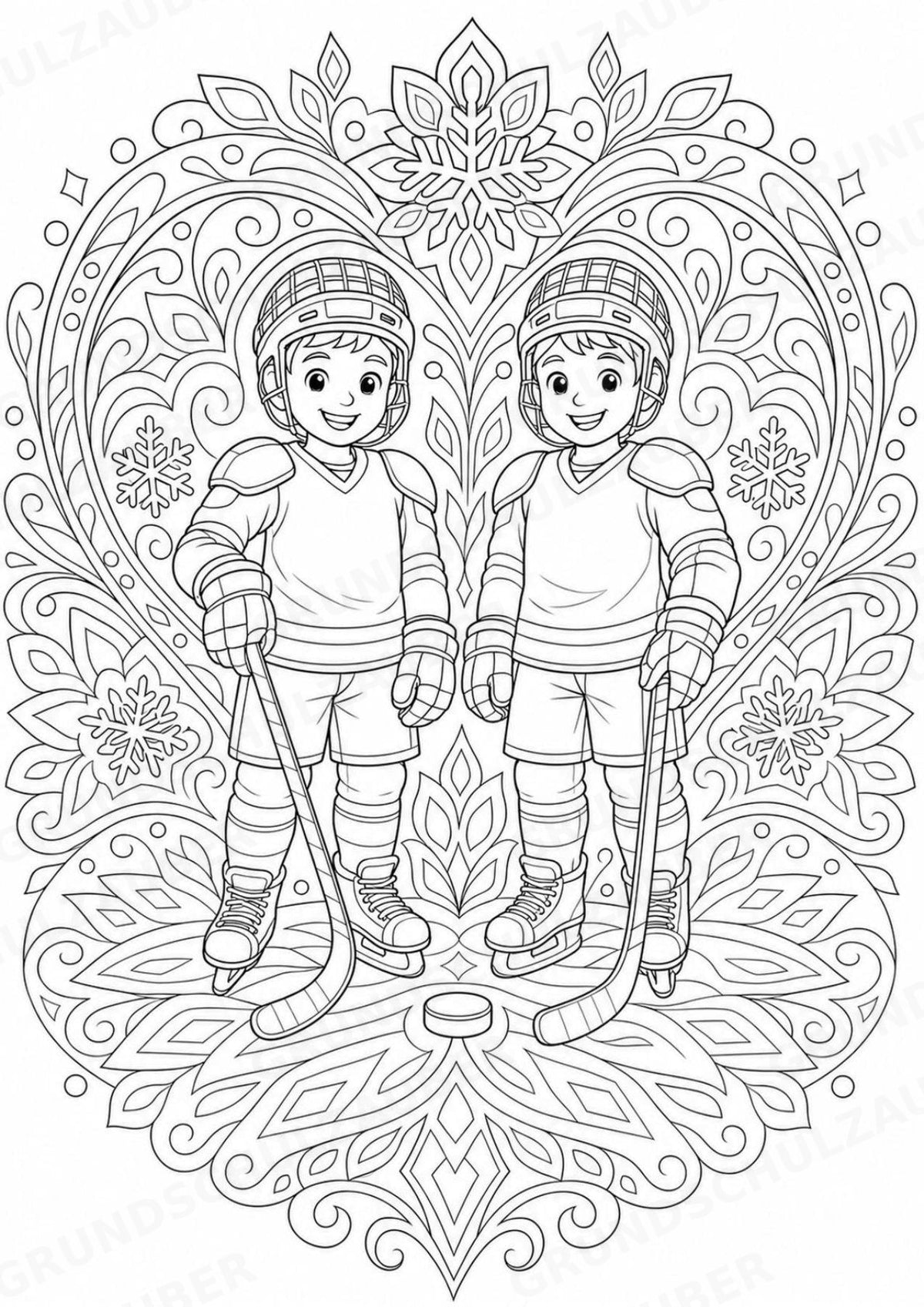 Eishockey Mandalas Ausmalbilder – Sport – 15 Malvorlagen – Materialseite 16