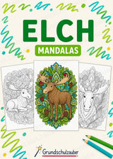 Elch Mandalas Ausmalbilder – Tiere – 15 Malvorlagen – Cover
