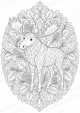 Elch Mandalas Ausmalbilder – Tiere – 15 Malvorlagen – Materialseite 2