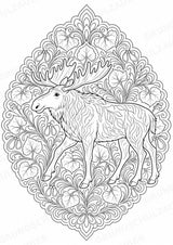 Elch Mandalas Ausmalbilder – Tiere – 15 Malvorlagen – Materialseite 5