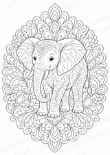 Elefant Mandalas Ausmalbilder – Tiere – 15 Malvorlagen – Materialseite 2