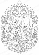 Elch Mandalas Ausmalbilder – Tiere – 15 Malvorlagen – Materialseite 6