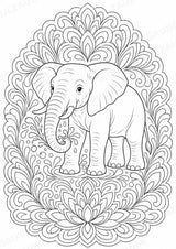 Elefant Mandalas Ausmalbilder – Tiere – 15 Malvorlagen – Materialseite 6