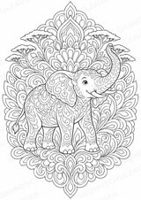 Elefant Mandalas Ausmalbilder – Tiere – 15 Malvorlagen – Materialseite 7