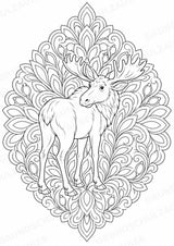 Elch Mandalas Ausmalbilder – Tiere – 15 Malvorlagen – Materialseite 11