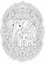 Elefant Mandalas Ausmalbilder – Tiere – 15 Malvorlagen – Materialseite 8