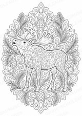 Elch Mandalas Ausmalbilder – Tiere – 15 Malvorlagen – Materialseite 12