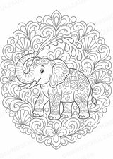 Elefant Mandalas Ausmalbilder – Tiere – 15 Malvorlagen – Materialseite 9