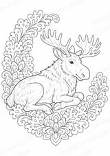 Elch Mandalas Ausmalbilder – Tiere – 15 Malvorlagen – Materialseite 13