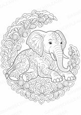 Elefant Mandalas Ausmalbilder – Tiere – 15 Malvorlagen – Materialseite 10