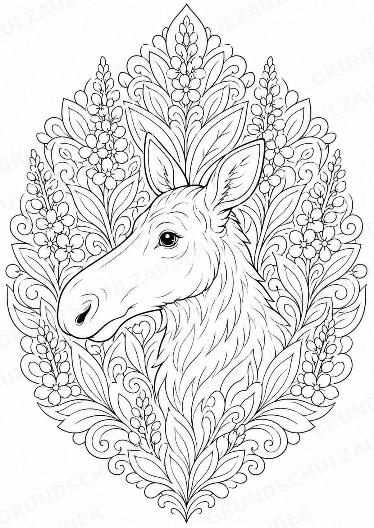 Elch Mandalas Ausmalbilder – Tiere – 15 Malvorlagen – Materialseite 14