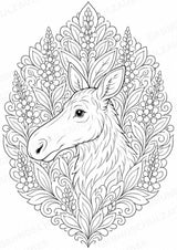 Elch Mandalas Ausmalbilder – Tiere – 15 Malvorlagen – Materialseite 14