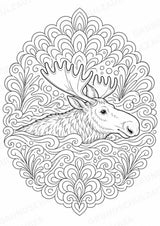 Elch Mandalas Ausmalbilder – Tiere – 15 Malvorlagen – Materialseite 15