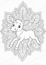 Elch Mandalas Ausmalbilder – Tiere – 15 Malvorlagen – Materialseite 16