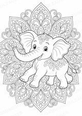 Elefant Mandalas Ausmalbilder – Tiere – 15 Malvorlagen – Materialseite 13