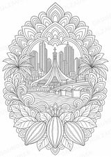 Elfenbeinküste Mandalas Ausmalbilder – Länder und Kulturen – 15 Malvorlagen – Materialseite 2