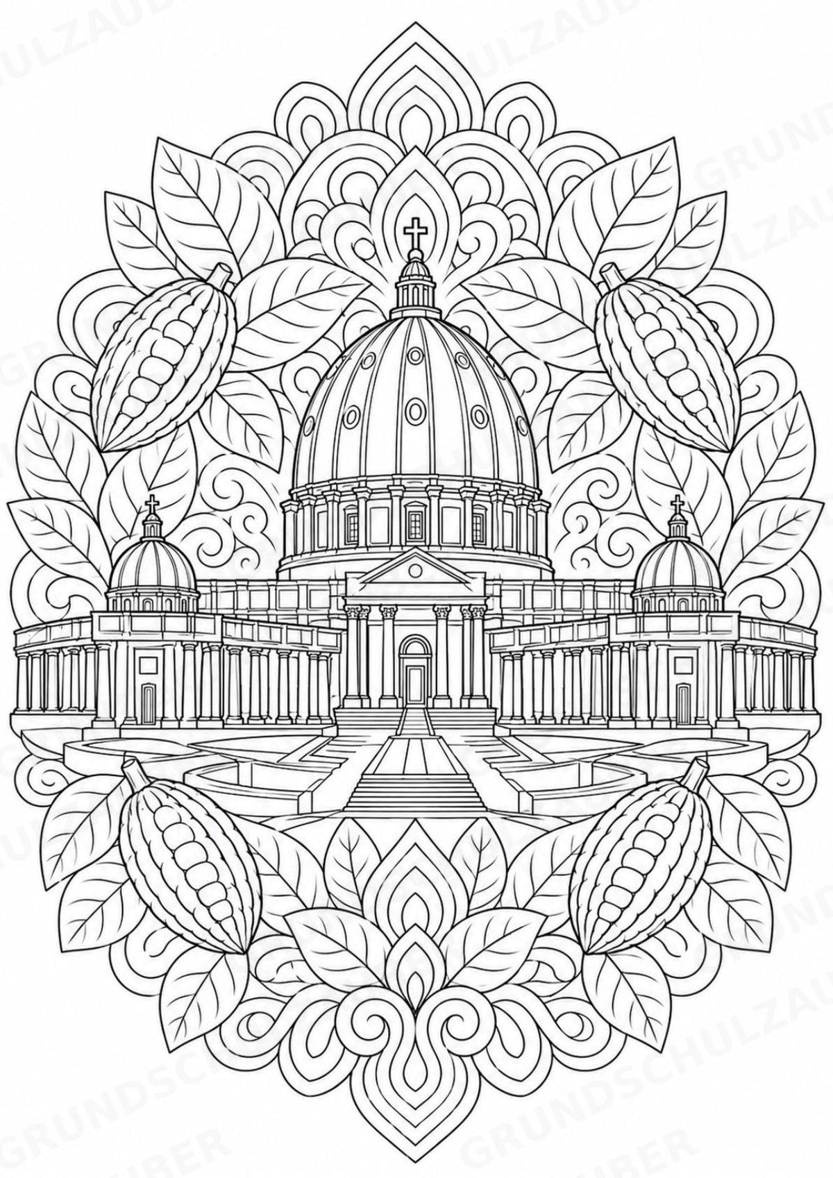 Elfenbeinküste Mandalas Ausmalbilder – Länder und Kulturen – 15 Malvorlagen – Materialseite 3