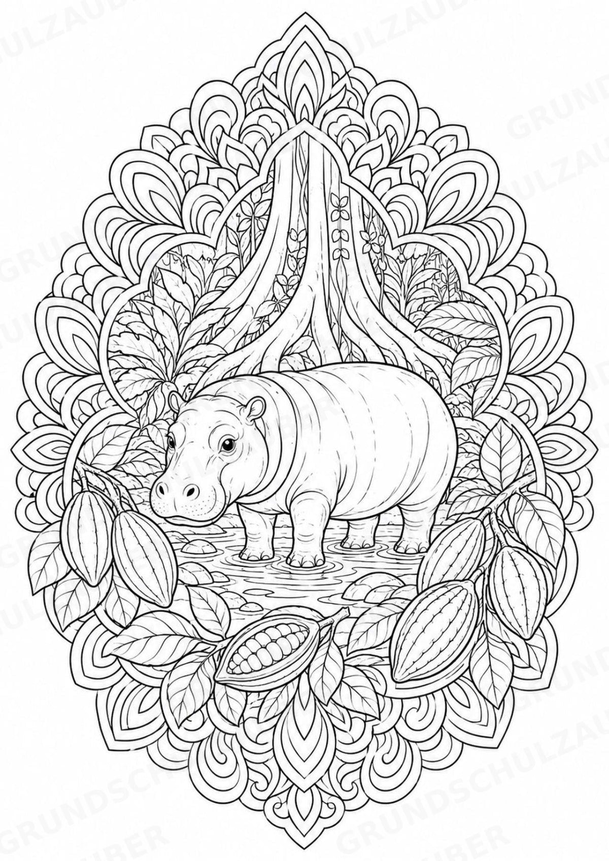 Elfenbeinküste Mandalas Ausmalbilder – Länder und Kulturen – 15 Malvorlagen – Materialseite 5