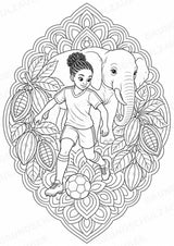 Elfenbeinküste Mandalas Ausmalbilder – Länder und Kulturen – 15 Malvorlagen – Materialseite 9
