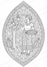 Elfenbeinküste Mandalas Ausmalbilder – Länder und Kulturen – 15 Malvorlagen – Materialseite 11