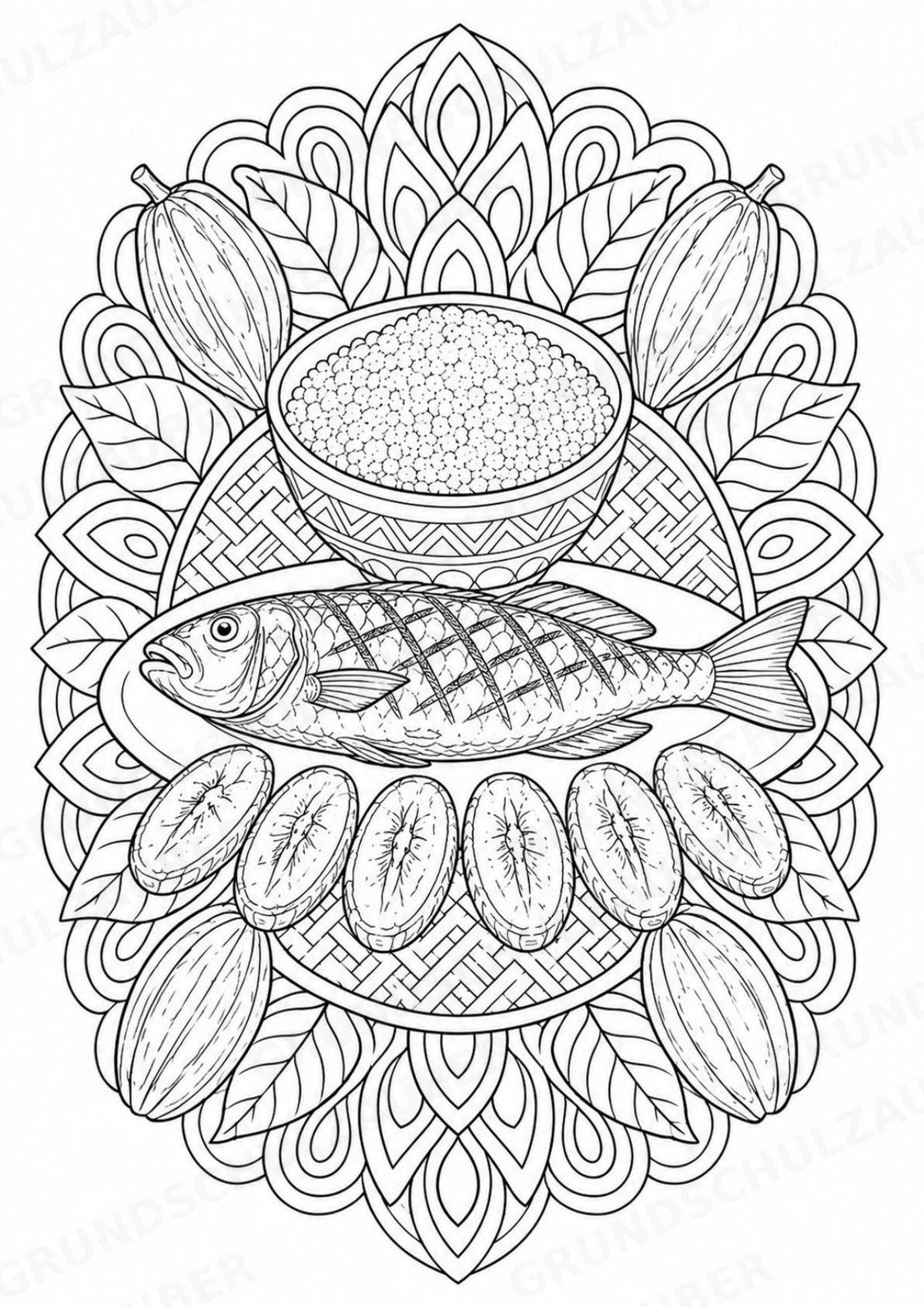Elfenbeinküste Mandalas Ausmalbilder – Länder und Kulturen – 15 Malvorlagen – Materialseite 12