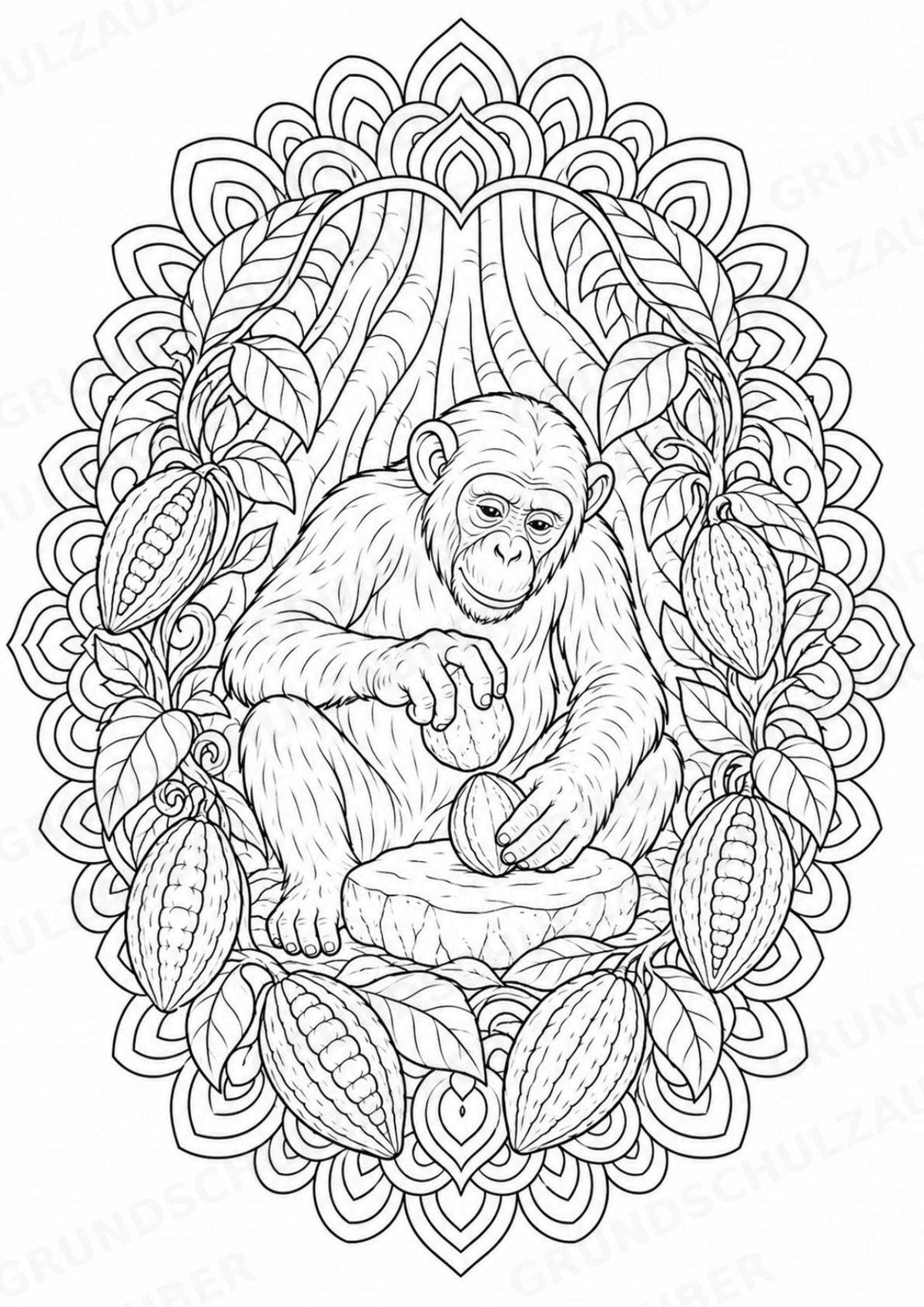 Elfenbeinküste Mandalas Ausmalbilder – Länder und Kulturen – 15 Malvorlagen – Materialseite 14