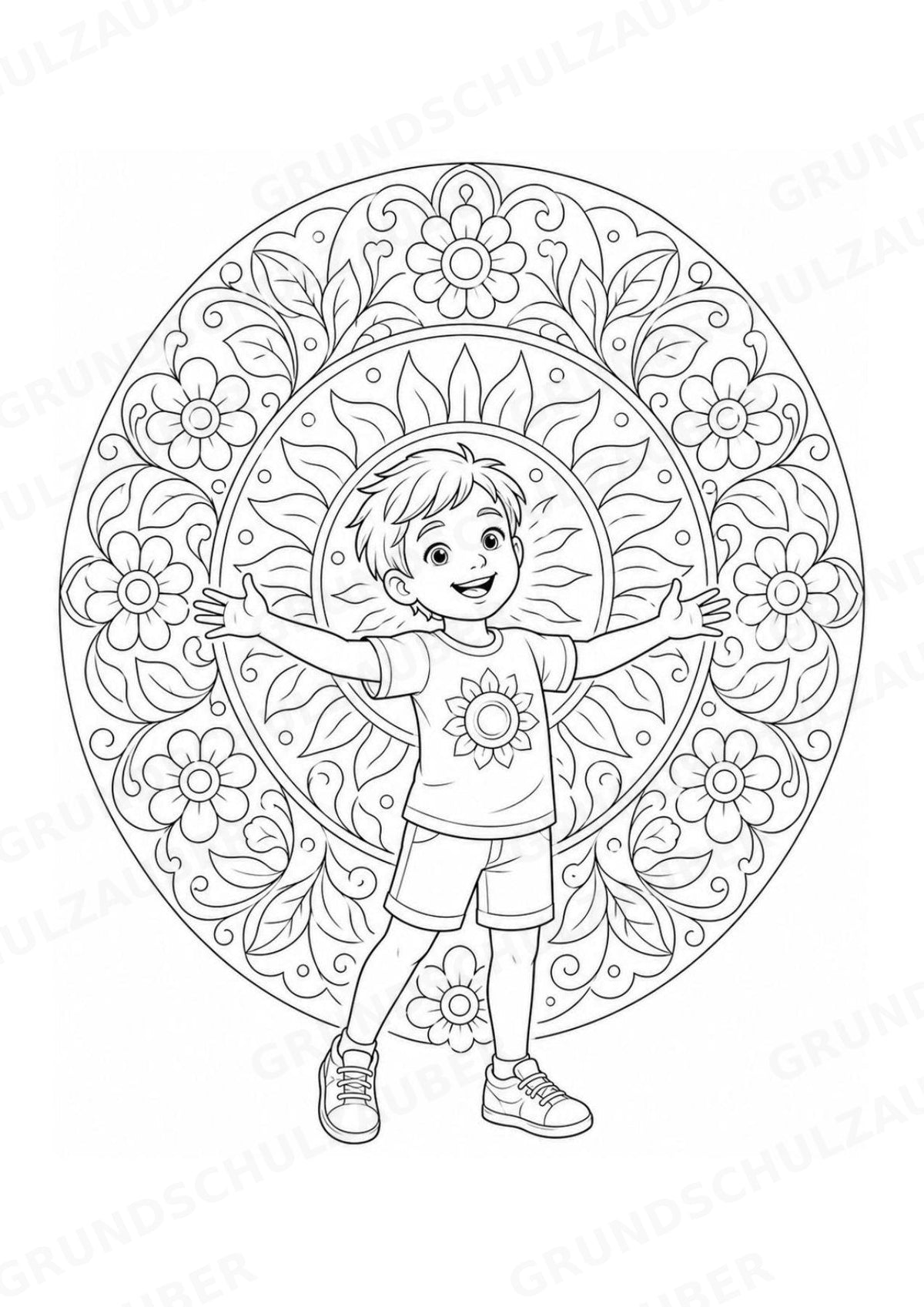 Emotionen Mandalas Ausmalbilder – Familie und Zusammenleben – 15 Malvorlagen – Materialseite 2