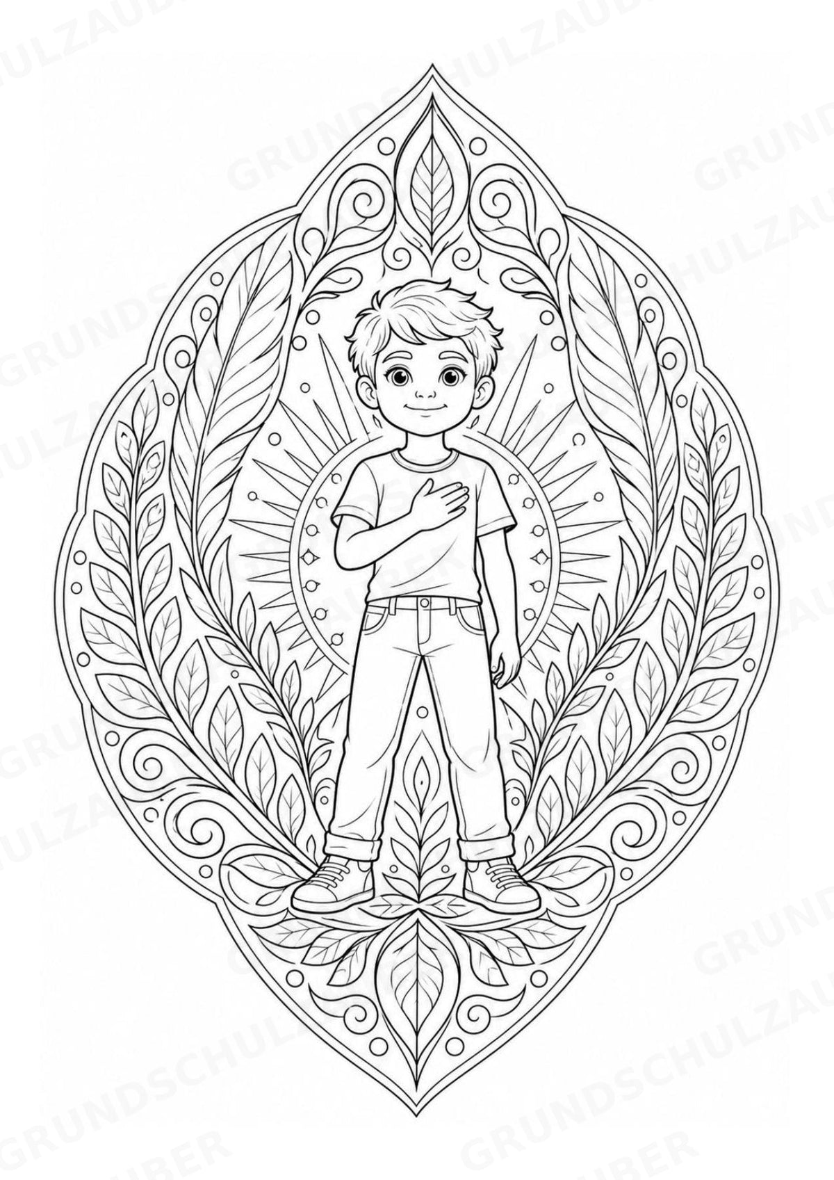 Emotionen Mandalas Ausmalbilder – Familie und Zusammenleben – 15 Malvorlagen – Materialseite 8