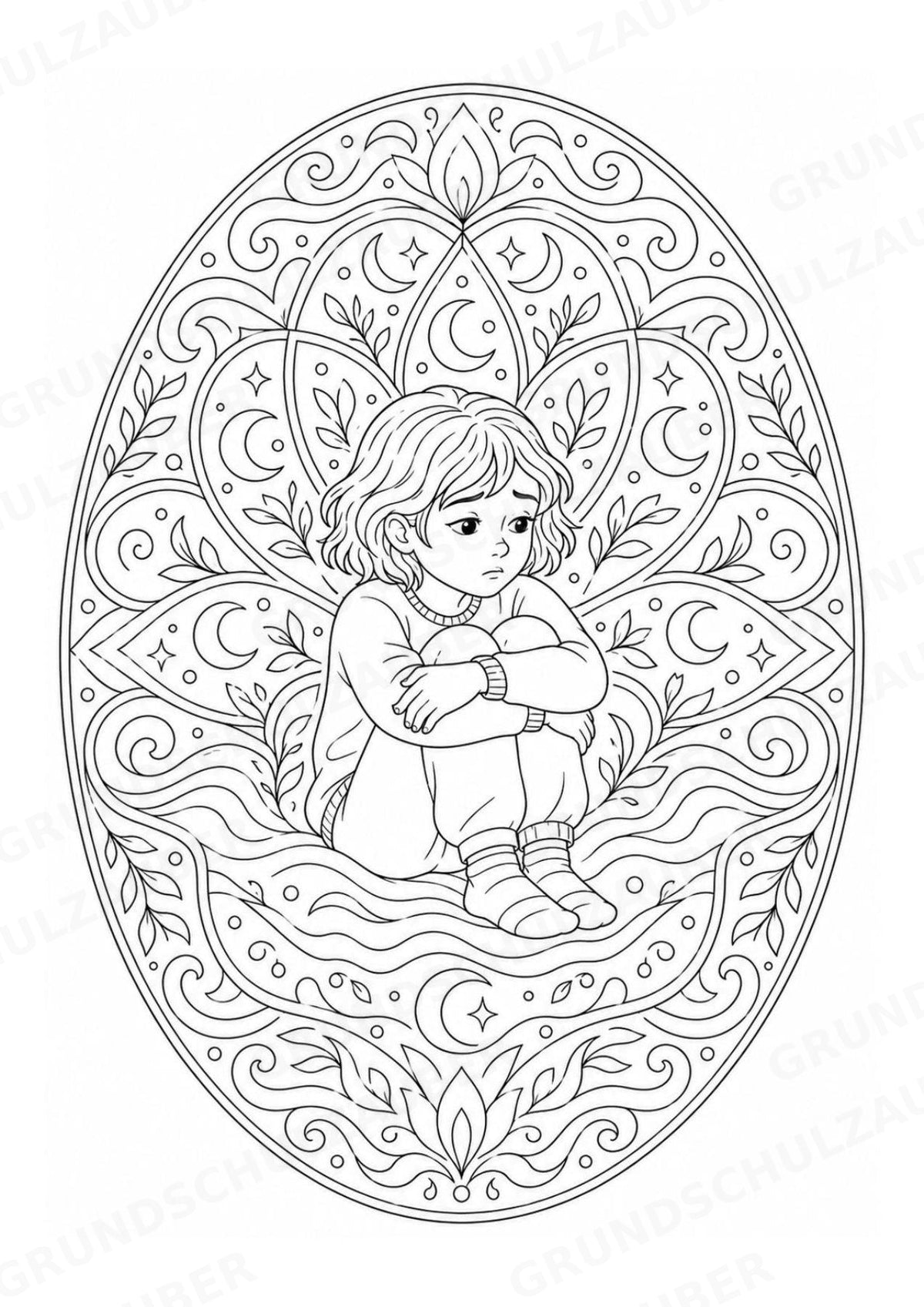 Emotionen Mandalas Ausmalbilder – Familie und Zusammenleben – 15 Malvorlagen – Materialseite 14