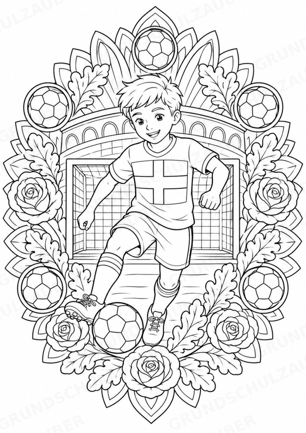 England Mandalas Ausmalbilder – Länder und Kulturen – 15 Malvorlagen – Materialseite 10