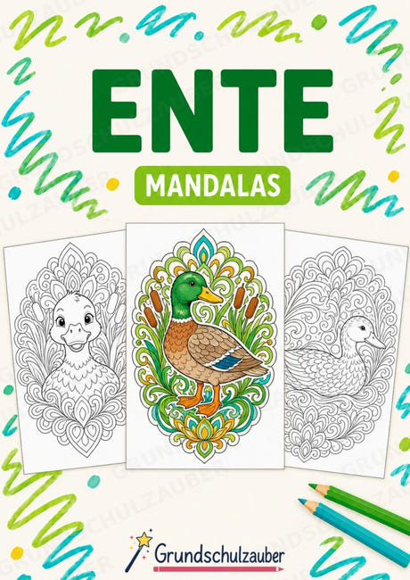 Ente Mandalas Ausmalbilder – Tiere – 15 Malvorlagen – Cover
