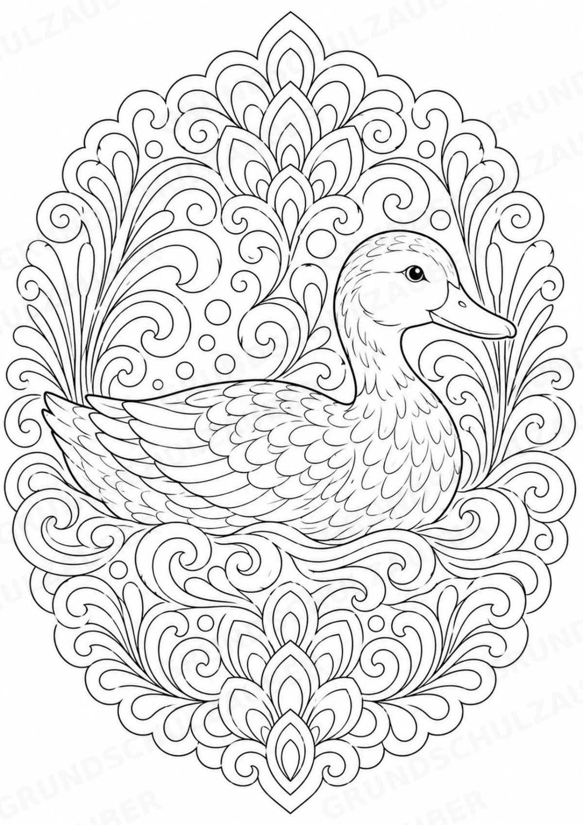 Ente Mandalas Ausmalbilder – Tiere – 15 Malvorlagen – Materialseite 4