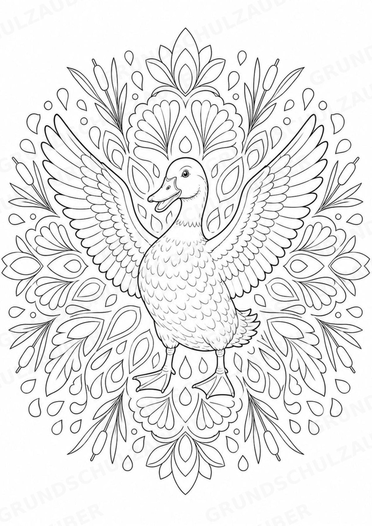 Ente Mandalas Ausmalbilder – Tiere – 15 Malvorlagen – Materialseite 7