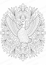 Ente Mandalas Ausmalbilder – Tiere – 15 Malvorlagen – Materialseite 7