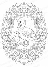 Ente Mandalas Ausmalbilder – Tiere – 15 Malvorlagen – Materialseite 8
