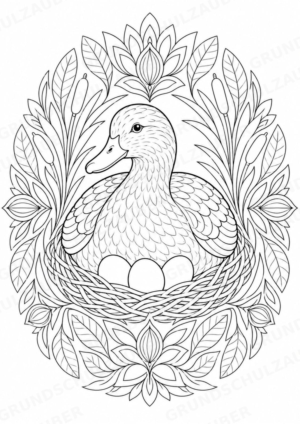 Ente Mandalas Ausmalbilder – Tiere – 15 Malvorlagen – Materialseite 10