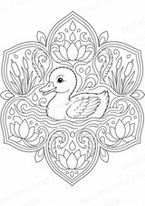 Ente Mandalas Ausmalbilder – Tiere – 15 Malvorlagen – Materialseite 16