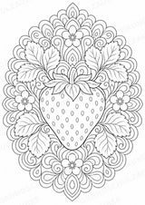Erdbeere Mandalas Ausmalbilder – Obst – 15 Malvorlagen – Materialseite 2