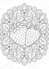 Erdbeere Mandalas Ausmalbilder – Obst – 15 Malvorlagen – Materialseite 3