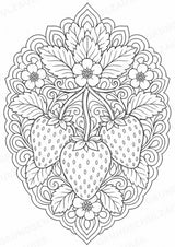 Erdbeere Mandalas Ausmalbilder – Obst – 15 Malvorlagen – Materialseite 4