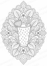 Erdbeere Mandalas Ausmalbilder – Obst – 15 Malvorlagen – Materialseite 11