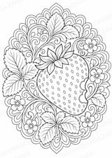 Erdbeere Mandalas Ausmalbilder – Obst – 15 Malvorlagen – Materialseite 12