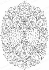 Erdbeere Mandalas Ausmalbilder – Obst – 15 Malvorlagen – Materialseite 16