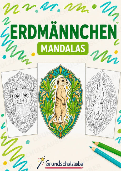 Erdmännchen Mandalas Ausmalbilder – Tiere – 15 Malvorlagen – Cover
