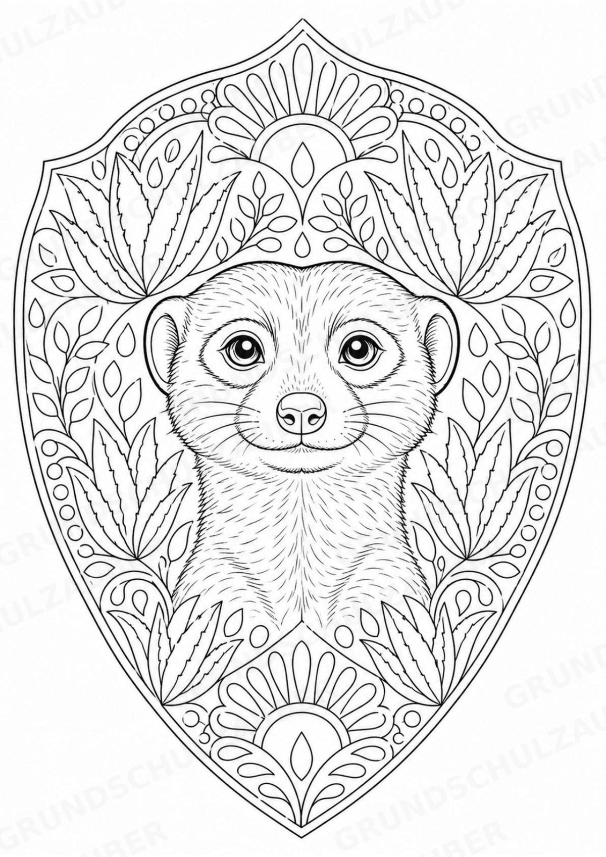 Erdmännchen Mandalas Ausmalbilder – Tiere – 15 Malvorlagen – Materialseite 3
