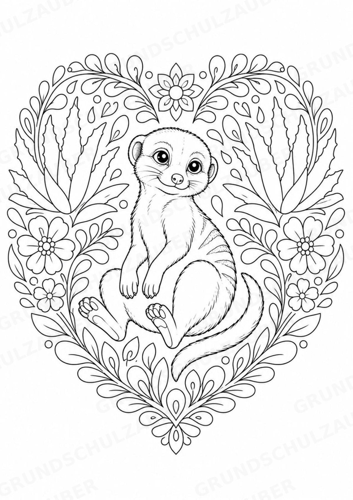 Erdmännchen Mandalas Ausmalbilder – Tiere – 15 Malvorlagen – Materialseite 5