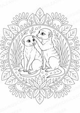 Erdmännchen Mandalas Ausmalbilder – Tiere – 15 Malvorlagen – Materialseite 9
